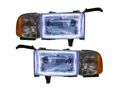 Oracle 94-02 Dodge Ram Pre-Assembled Halo Headlights - White SEE - 8167-001