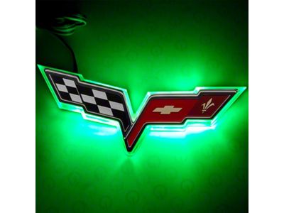 Oracle Chevrolet Corvette C6 Illuminated Emblem - Green SEE WARRANTY - 3099-004