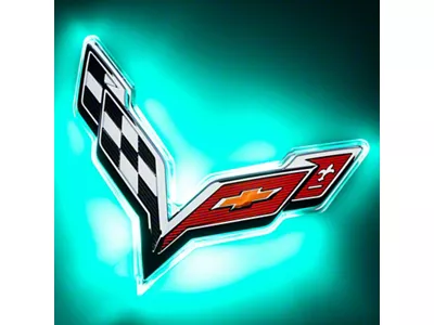Oracle Corvette C7 Rear Illuminated Emblem - Aqua SEE WARRANTY - 3633-010