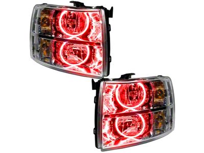 Oracle 07-13 Chevrolet Silverado Pre-Assembled LED Halo Headlights-Red SEE - 7007-003