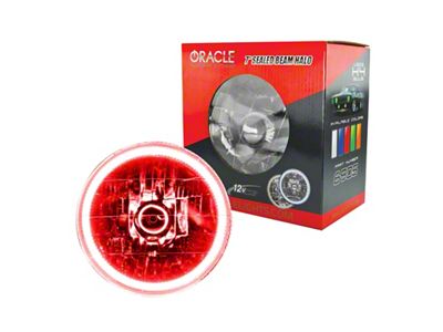 Oracle Pre-Installed Lights 7 IN. Sealed Beam - Red Halo - 6905-003