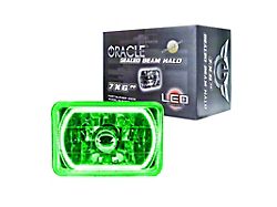 Oracle 7x6-Inch Sealed Beam Headlight with LED Halo; Green