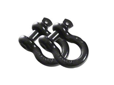 Overland Vehicle Systems 3/4-Inch 4.75-Ton Recovery Shackles; Black