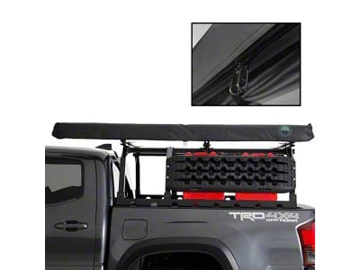 Overland Vehicle Systems HD Nomadic 2.5 Awning; Dark Gray with Green Trim; 8-Foot (Universal; Some Adaptation May Be Required)