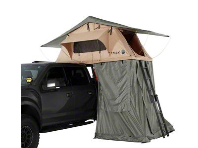 Overland Vehicle Systems LD TMBK Roof Top Tent Annex Room with Floor; Green with Green Trim (Universal; Some Adaptation May Be Required)