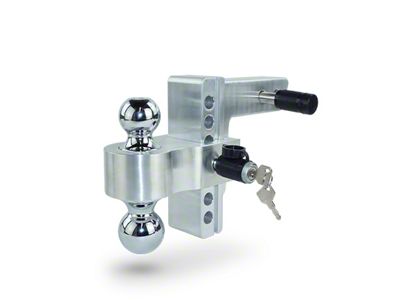 Pacbrake 2-Inch Receiver Hitch Adjustable Dual-Ball Mount; 6-Inch Drop; Chrome (Universal; Some Adaptation May Be Required)