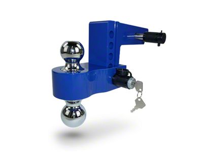 Pacbrake 2.50-Inch Receiver Hitch Adjustable Dual-Ball Mount; 4-Inch Drop; Blue (Universal; Some Adaptation May Be Required)