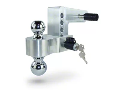 Pacbrake 2.50-Inch Receiver Hitch Adjustable Dual-Ball Mount; 4-Inch Drop; Chrome (Universal; Some Adaptation May Be Required)