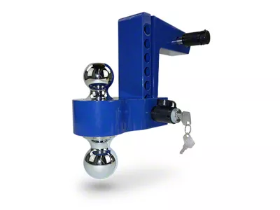 Pacbrake 2.50-Inch Receiver Hitch Adjustable Dual-Ball Mount; 6-Inch Drop; Blue (Universal; Some Adaptation May Be Required)
