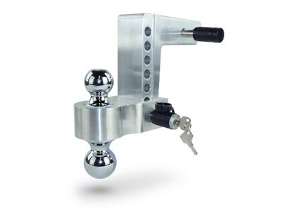 Pacbrake 2.50-Inch Receiver Hitch Adjustable Dual-Ball Mount; 6-Inch Drop; Chrome (Universal; Some Adaptation May Be Required)