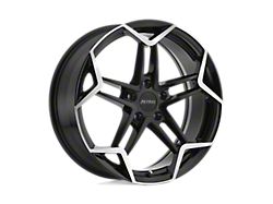Petrol P1A Gloss Black with Machined Cut Face Wheel; 17x8; 32mm Offset; 5x112mm Bolt Pattern; 72.10mm Hub Bore