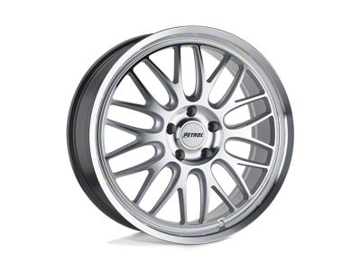 Petrol P4C Silver with Machined Face and Lip Wheel; 18x8; 40mm Offset; 5x110mm Bolt Pattern; 72.10mm Hub Bore