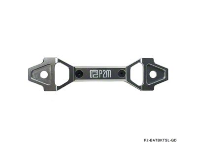 Phase 2 Motortrend Billet Aluminum Adjustable Battery Tie Down Bracket; Silver (Universal; Some Adaptation May Be Required)