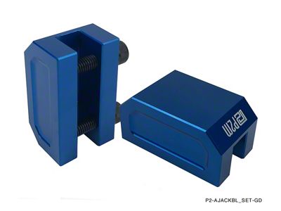 Phase 2 Motortrend Billet Aluminum Frame Rail Jack Adapters; Blue (Universal; Some Adaptation May Be Required)