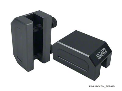 Phase 2 Motortrend Billet Aluminum Frame Rail Jack Adapters; Gun Metal (Universal; Some Adaptation May Be Required)