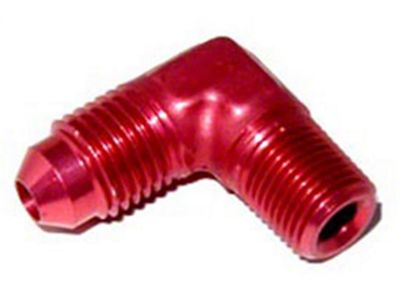 NOS Pipe Fitting 90 Degree Flare To Pipe; -3AN - 1/8 in. NPT; Red; - 17651;