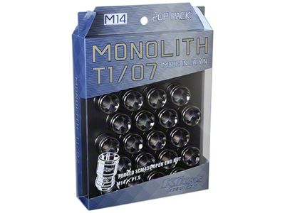 Project Kics 14 x 1.5 Glorious Black T1/07 Monolith Lug - WMN04GK