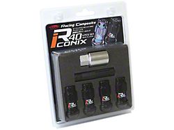 Project Kics 12X1.25 R40 Iconix Black Lug Nut Lock Set - WYIF43KK