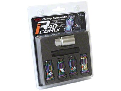 Project Kics 12X1.25 R40 Iconix Neochrome Lug Nut Lock Set - WYIF43NK
