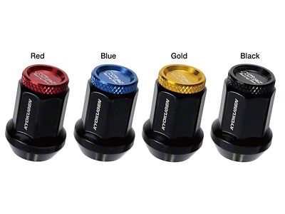 Project Kics Kyokugen Lug Nut Set 20 12x1.25 Black Aluminum - WHP3KA