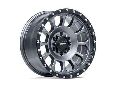 Pro Comp Rockwell Matte Graphite with Black Lip Wheel; 17x8; 0mm Offset
