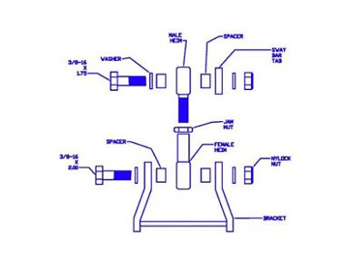 Progress Technology 01-05 Honda Civic Rear Sway Bar Adapter Kit - 65.1006