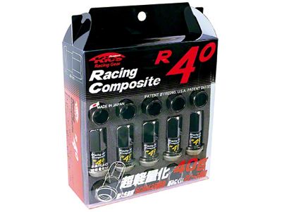 Project Kics 12x1.50 R40 Lug Nuts - Black 20 Pcs