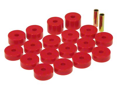 Prothane 74-75 Jeep CJ5 Body Mounts - Red - 1-109