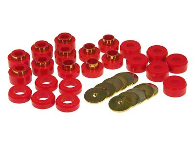 Prothane 97 Jeep TJ Body Mount Kit - Red - 1-107
