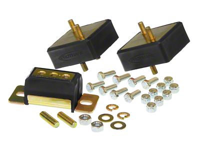 Prothane Jeep Motor & Trans Mount Kit - Black - 1-1905-BL