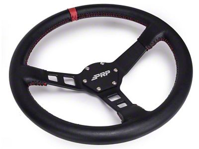 PRP Deep Dish Leather Steering Wheel; Red (Universal; Some Adaptation May Be Required)