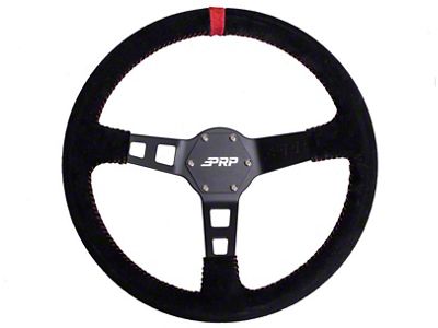 PRP Deep Dish Suede Steering Wheel- Red - G123