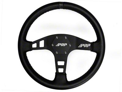 PRP Flat Leather Steering Wheel- Black - G210