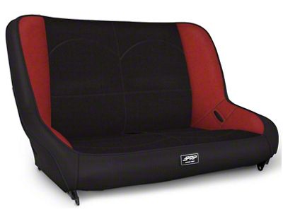 PRP Jeep TJ/LJ/JK Low Back Rear Bench - Black/Red - A3610-39-72