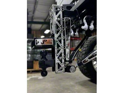 Pul-Z Baller Hauler 2-Inch Receiver Hitch Dual-Ball Mount with Triangle Stainless Overlays; Standard 4-Hole; 7.50-Inch Drop; Black (Universal; Some Adaptation May Be Required)