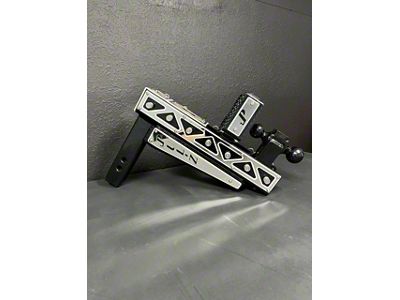 Pul-Z Baller Hauler 2.50-Inch Receiver Hitch Dual-Ball Mount with Stabilizer Kit and Triangle Stainless Overlays; Intermediate 5-Hole; 9-Inch Drop; Black (Universal; Some Adaptation May Be Required)