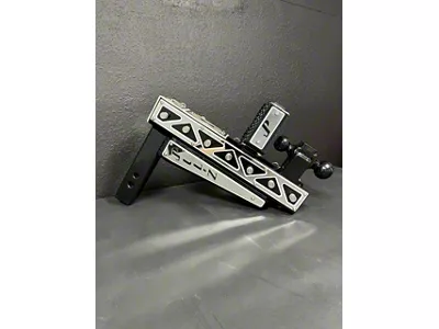 Pul-Z Baller Hauler 2.50-Inch Receiver Hitch Dual-Ball Mount with Triangle Stainless Overlays; Standard 7-Hole; 16.50-Inch Drop; Black (Universal; Some Adaptation May Be Required)
