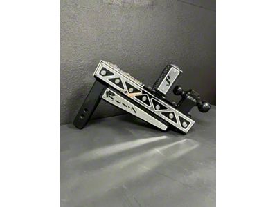 Pul-Z Baller Hauler 2.50-Inch Receiver Hitch Dual-Ball Mount with Triangle Stainless Overlays; Intermediate 7-Hole; 15-Inch Drop; Raw (Universal; Some Adaptation May Be Required)