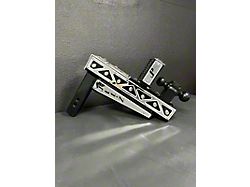 Pul-Z Baller Hauler 2.50-Inch Receiver Hitch Dual-Ball Mount with Triangle Stainless Overlays; Standard 6-Hole; 13.50-Inch Drop; Raw (Universal; Some Adaptation May Be Required)