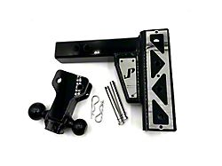 Pul-Z Baller Hauler 2.50-Inch Receiver Hitch Dual-Ball Mount with Triangle Stainless Overlays; Standard 6-Hole; 13.50-Inch Drop; Raw (Universal; Some Adaptation May Be Required)