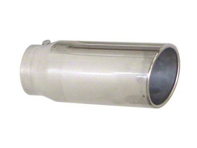 Pypes Angled Cut Rolled End Round Exhaust Tip; 4.50-Inch; Polished (Fits 3.50-Inch Tailpipe)