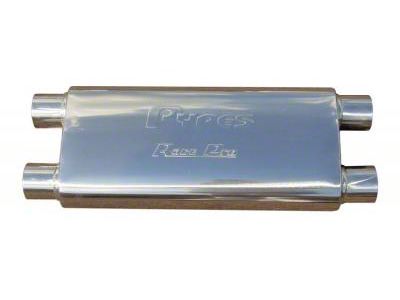 Pypes Race Pro Dual/Dual Oval Muffler; 3-Inch Inlet/3-Inch Outlet (Universal; Some Adaptation May Be Required)