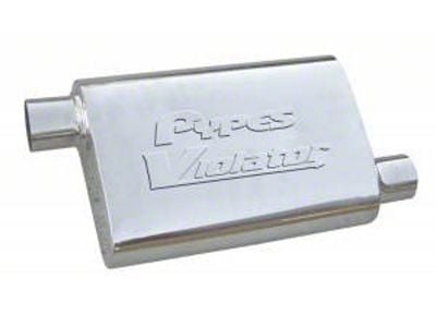 Pypes Violator Offset/Offest Oval Muffler; 2.50-Inch Inlet/2.50-Inch Outlet (Universal; Some Adaptation May Be Required)