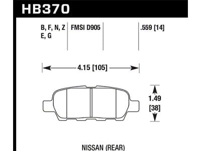 Hawk Performance 03-07 350z / G35 / G35X w/o Brembo Performance - HB370Z.559