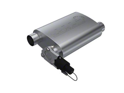 QTP 2.5in Weld-On 304SS Screamer Muffler w/Bolt-On Electric Cutout - 13250C