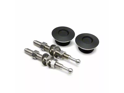 Seibon Carbon QL-38 Low Profile Hood Pin Kit - Black, 1.75-Inch, without lock