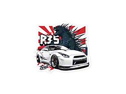Throtl R35 GTR Kaiju Monster Slap Sticker