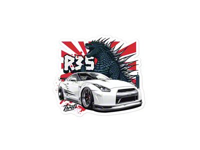 Throtl R35 GTR Kaiju Monster Slap Sticker