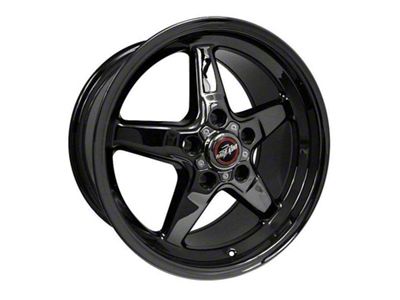 Race Star 92 Drag Star Bracket Racer Gloss Black Wheel; Front Only; 17x7; 6.4mm Offset