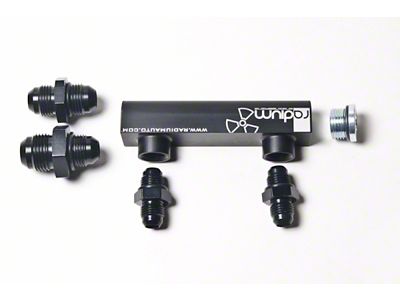 Radium Engineering Universal 4-Port Manifold - Black W/ Logo - 20-0062